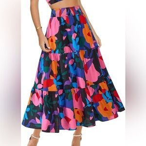Vibrant Floral Maxi Skirt